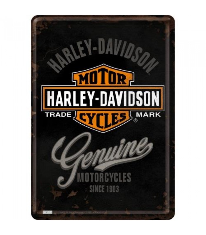 Открытка Nostalgic-Art "Harley-Davidson - Genuine" 10x14 (10124)