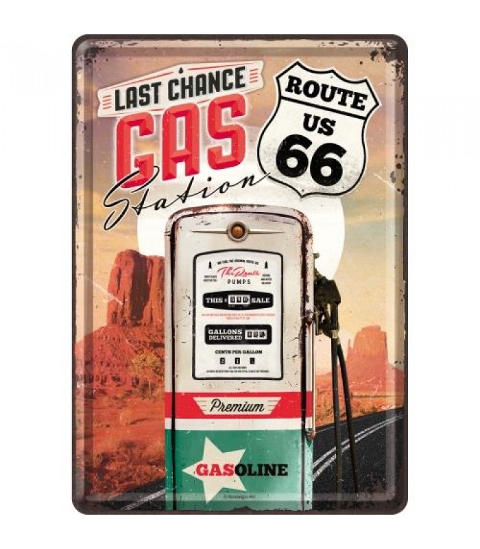 Открытка Nostalgic-Art "Route 66 - Gas Station" 10x14 (10280)