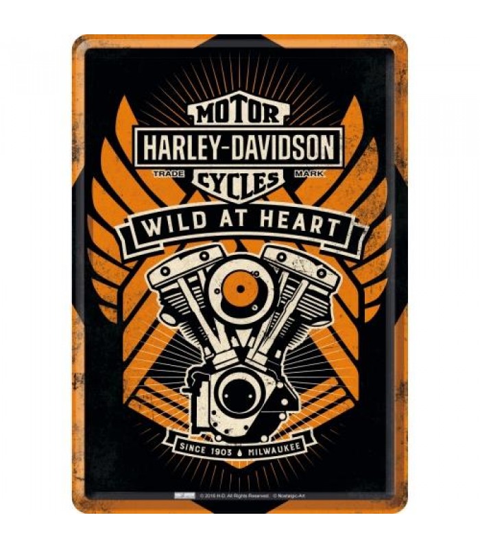 Открытка Nostalgic-Art "Harley-Davidson - Wild At Heart" 10x14 (10292)