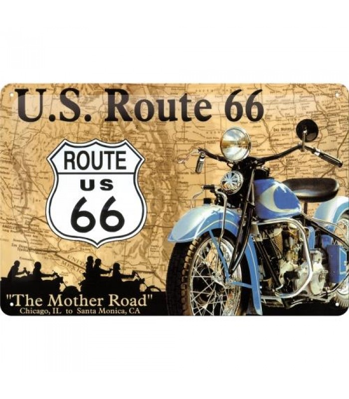 Табличка Nostalgic-Art "Route 66 - Map" 20x30 (20208)