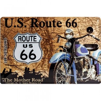 Табличка Nostalgic-Art "Route 66 - Map" 20x30 (20208)