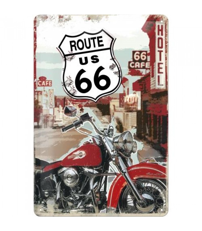 Табличка Nostalgic-Art "Route 66 - Lone Rider" 20x30 (22164)