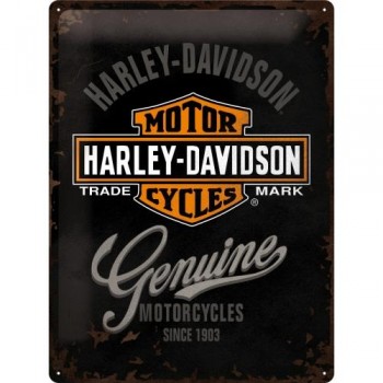 Табличка Nostalgic-Art "Harley-Davidson - Genuine" 30x40 (23125)