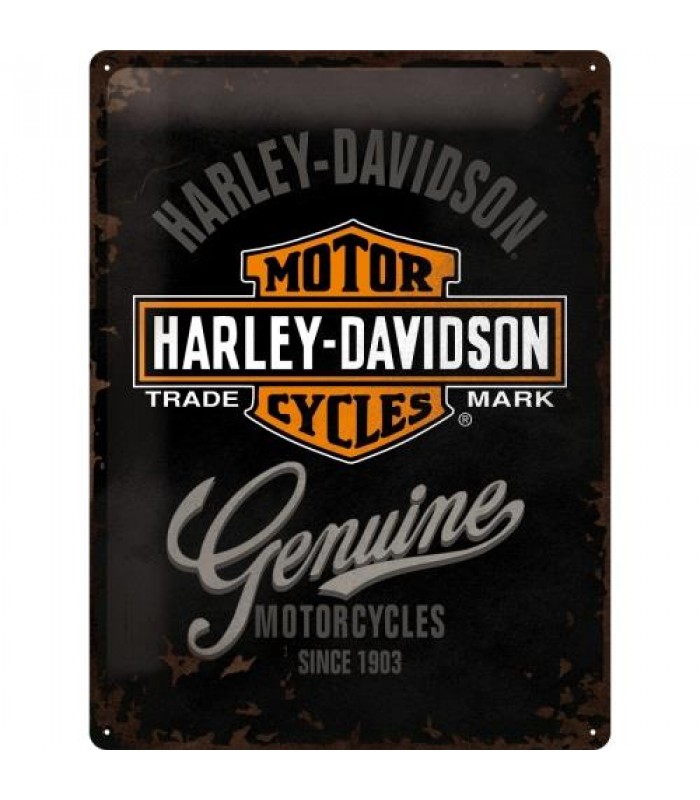 Табличка Nostalgic-Art "Harley-Davidson - Genuine" 30x40 (23125)