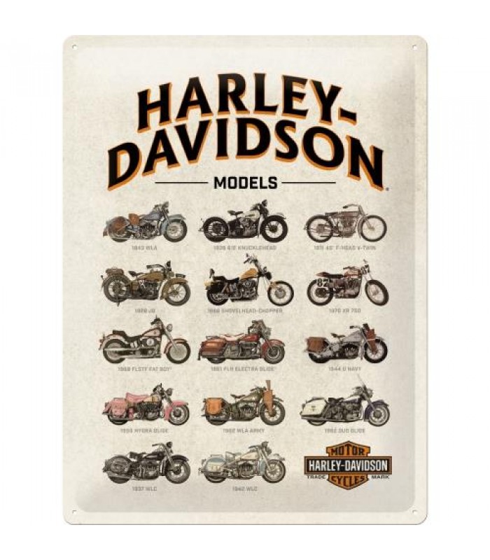 Табличка Nostalgic-Art "Harley-Davidson - Models" 30x40 (23233)
