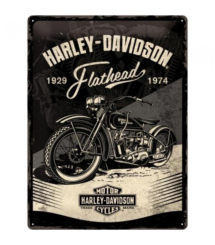 Табличка Nostalgic-Art "Harley-Davidson - Flathead" 30x40 (23247)