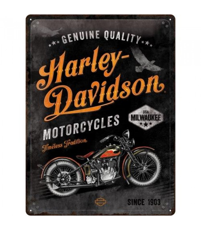 Табличка Nostalgic-Art "Harley-Davidson - Timeless Traditions" 30x40 (23279)
