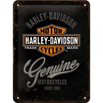 Табличка Nostalgic-Art "Harley-Davidson - Genuine" 15x20 (26133)