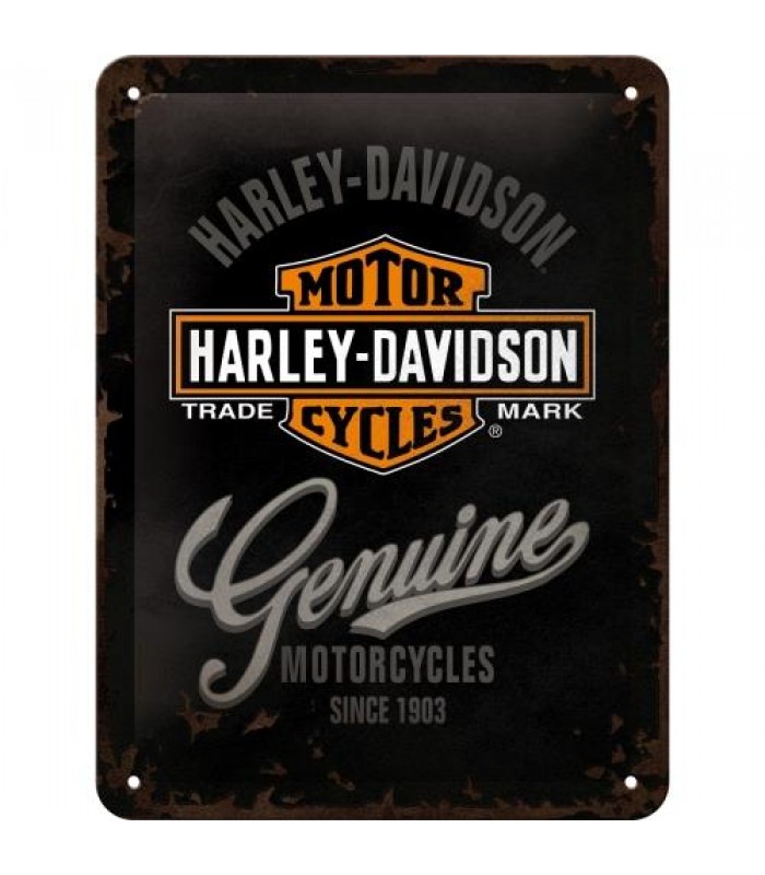 Табличка Nostalgic-Art "Harley-Davidson - Genuine" 15x20 (26133)