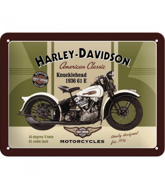 Табличка Nostalgic-Art "Harley-Davidson - Knucklehead" 15x20 (26134)