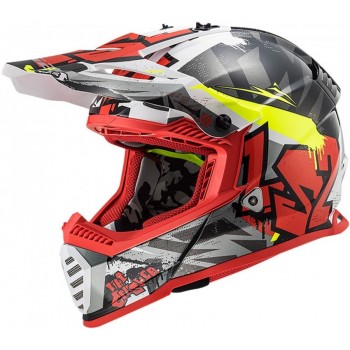 Мотошлем LS2 MX437 FAST EVO CRUSHER black red