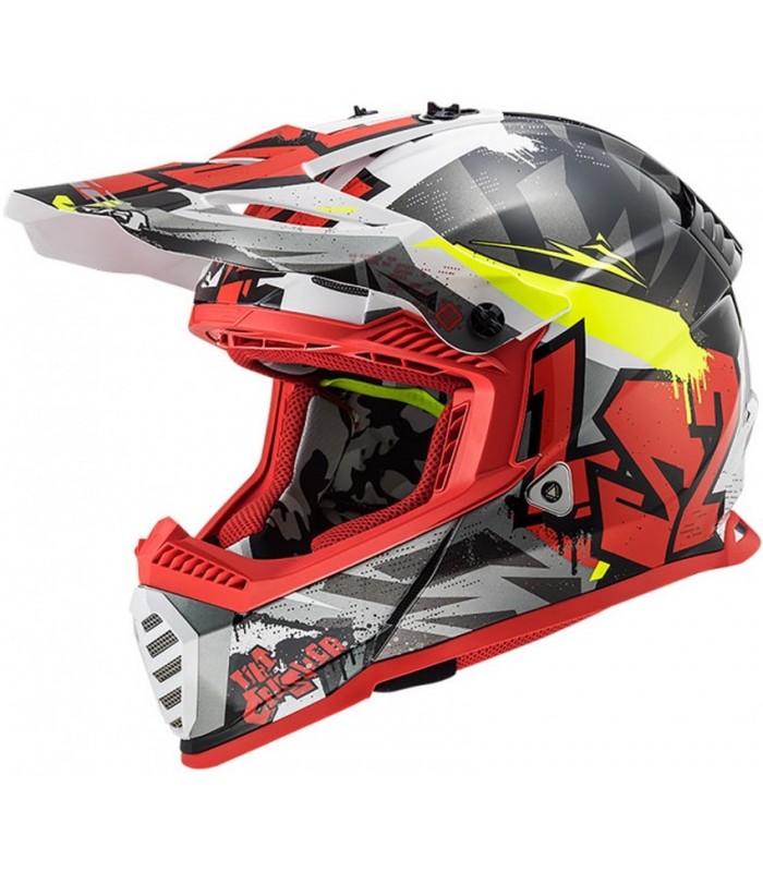 Мотошлем LS2 MX437 FAST EVO CRUSHER black red